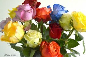 Rainbow rose bouquet - AMerryMom.com