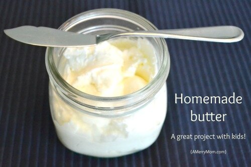 Homemade butter - a great project with kids - amerrymom.com