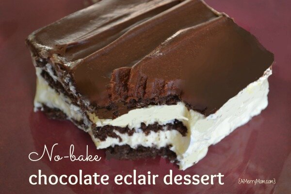No-bake chocolate eclair dessert - AMerryMom.com