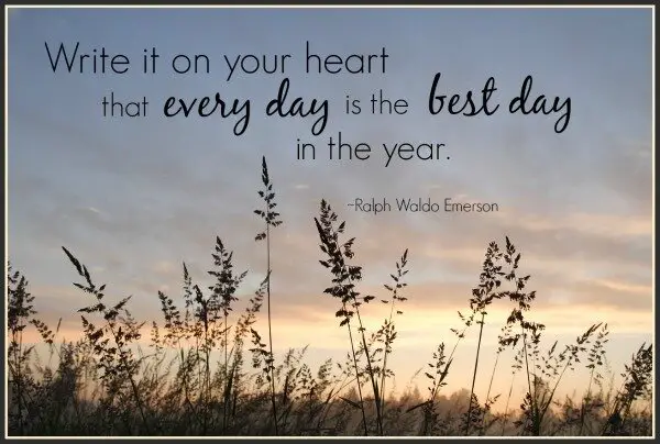 Write it on your heart that every day is the best day in the year - Ralph Waldo Emerson