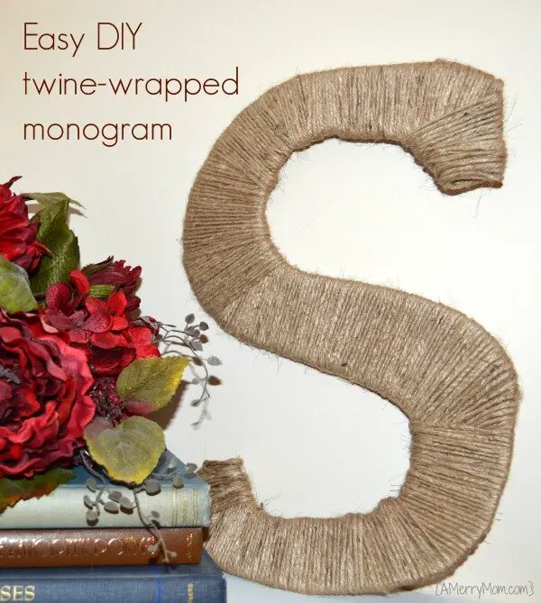 Easy DIY twine-wrapped monogram - AMerryMom.com
