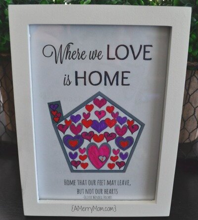 Where we love is home - free printable adult coloring page