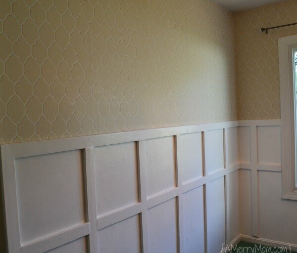 Board and batten dining room makeover with wallpaper